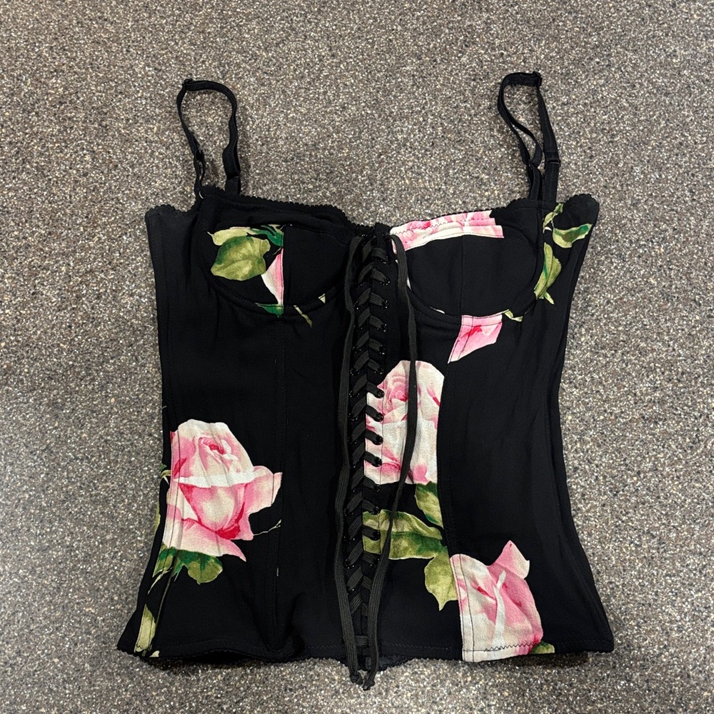 Vintage Dolce & Gabbana silk corset top, size IT42